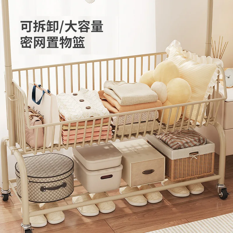 Movable Clothes Rack Floor Hanger Stand Storage Wardrobe Hat Stand Storage Box Bedroom Furniture perchero de pie Coat Rack