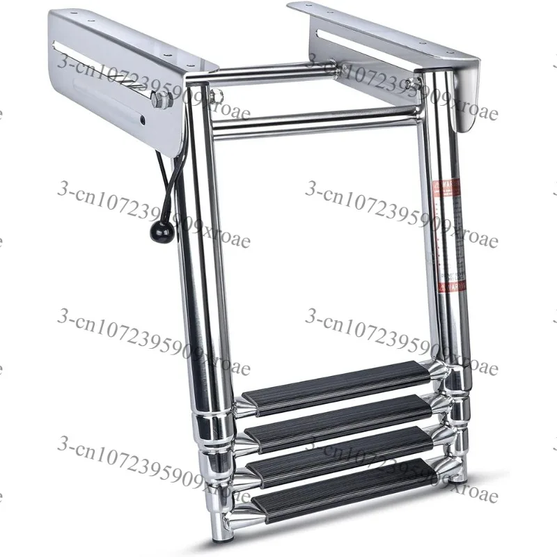 316 Stainless Steel Telescopic Slide Marine Ladder 2-4 Steps 600lbs Heavy Duty Boat Access Ladder