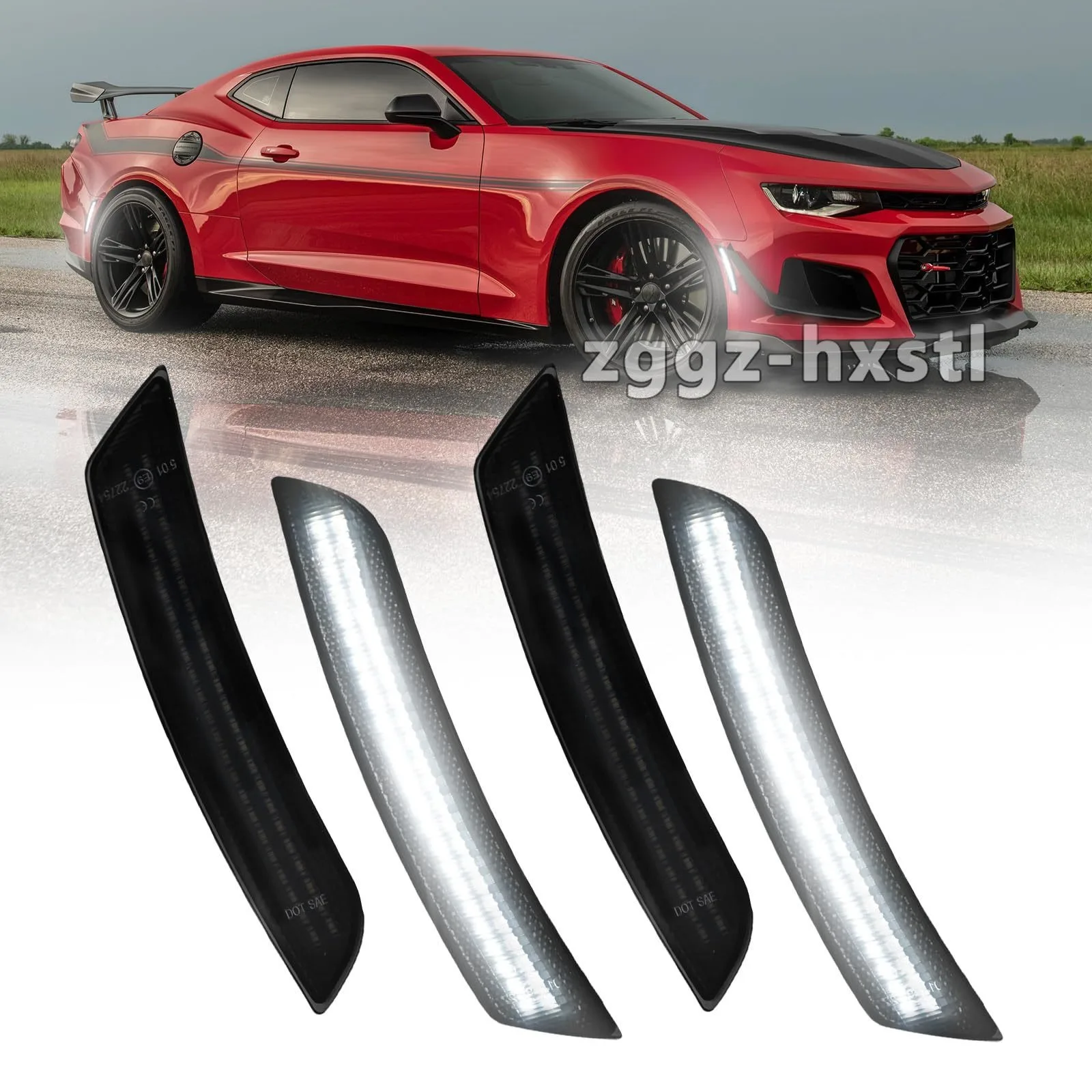 Car Front Rear Bumper LED Side Marker Turn Signal Lights White For Chevrolet Camaro LS LT SS ZL1 Amber Red Auto Accessories