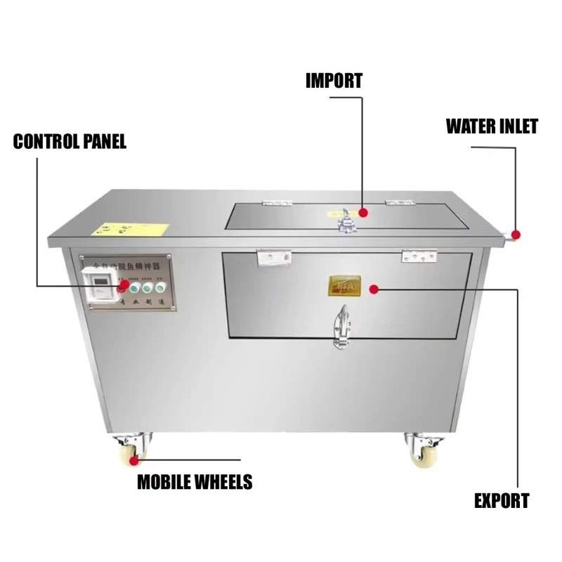 900KG/H Commercial Fish Scale Remover Scraper Machine Scaler High Efficiency Electric Fish Scaling Machine