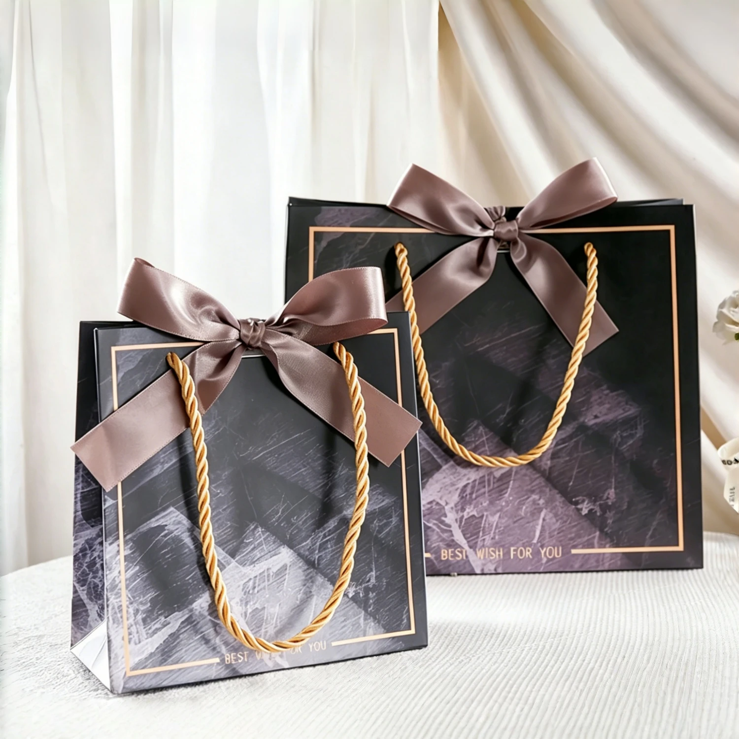 10x Marble Gift Bag Box Pink Paper Bag holiday Party Wedding Favors Packaging Baby Shower for guests for small usinesses carton