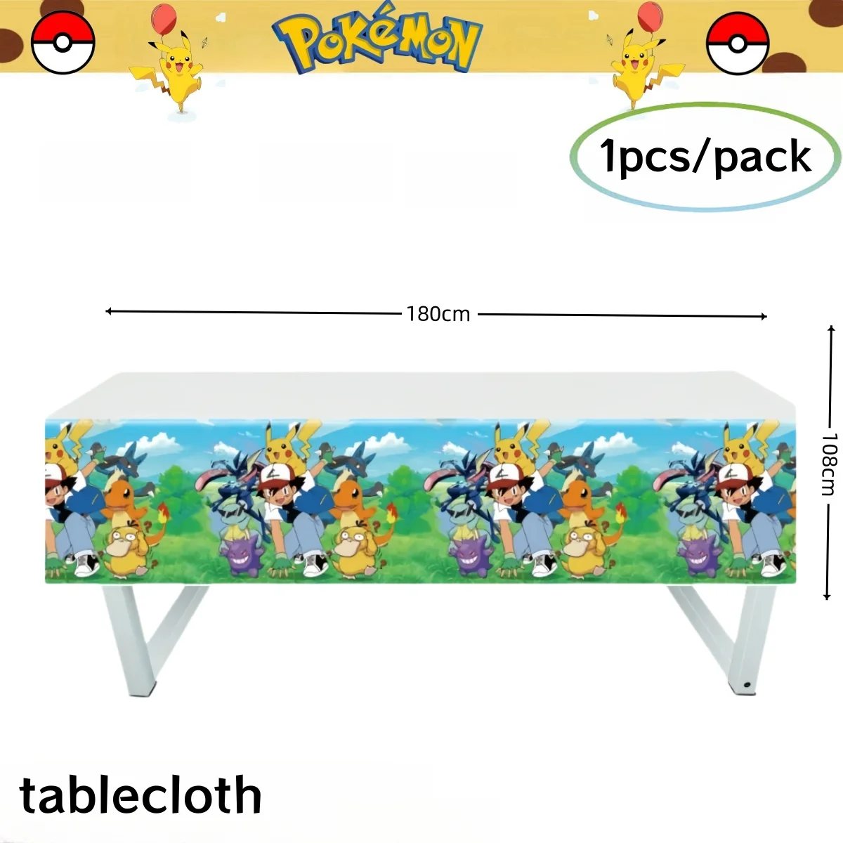 Pokemon Birthday Party Decorations Tableware Plate Tablecloth Pikachu Cake Topper Baby Shower Kids Party Supplies Toys for Boy