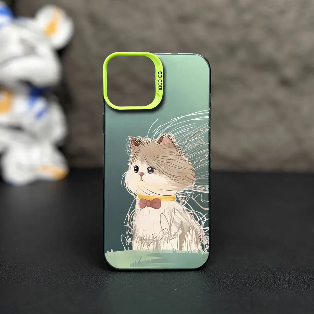 Cartoon scribble drawing of a puppy Printstream Phone Case for iPhone 12 11 13 IMD 14 15 16 Max Pro Plus Laser Cover