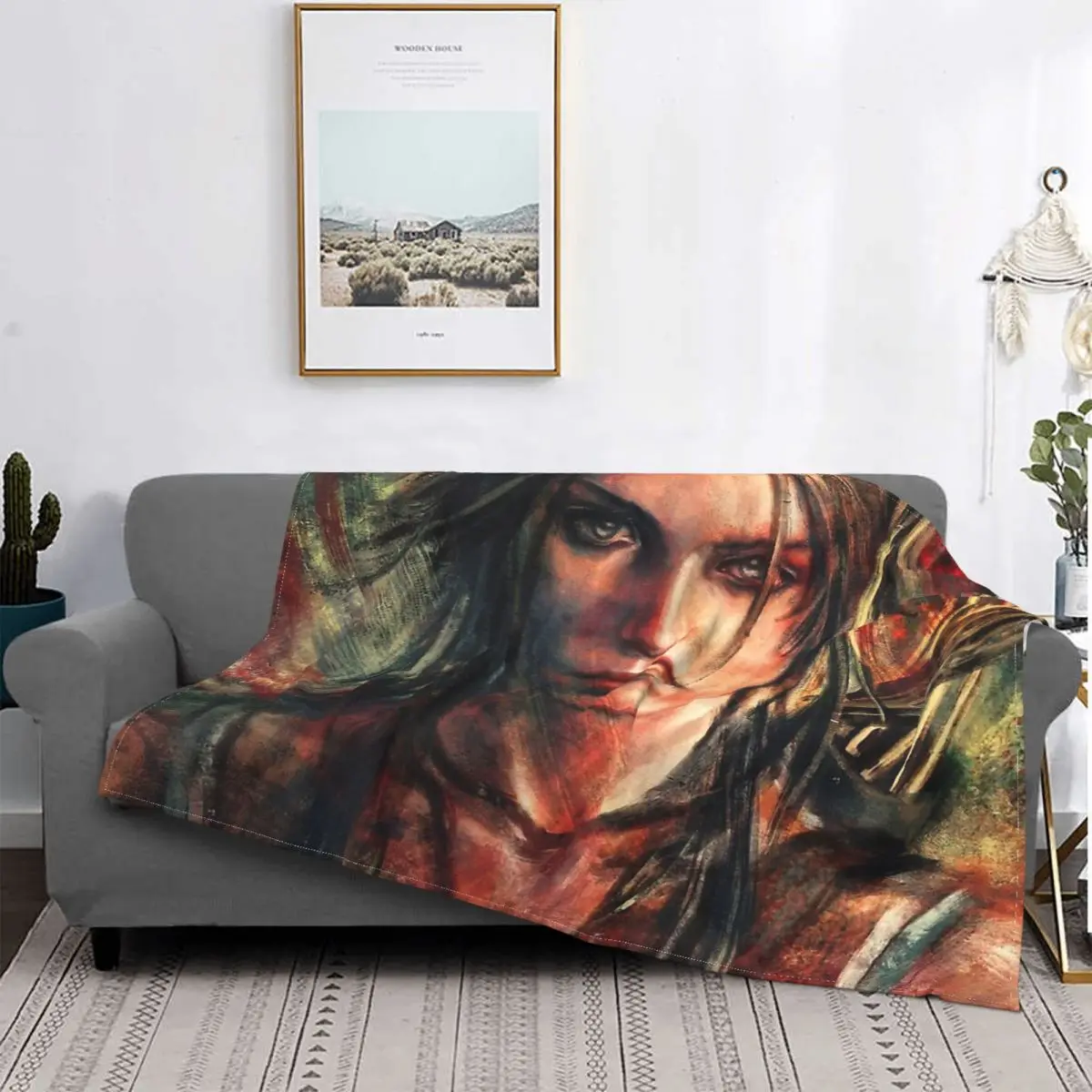 Lara Croft Beautiful Painting Blanket Tomb Raider Jonah Maiava Game Flannel Autumn/Winter Breathable Thin Throw Blankets For Car