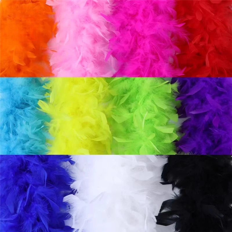 11 color Christmas atmosphere decoration dance party ladies dress up turkey feather scarf 2 meters long
