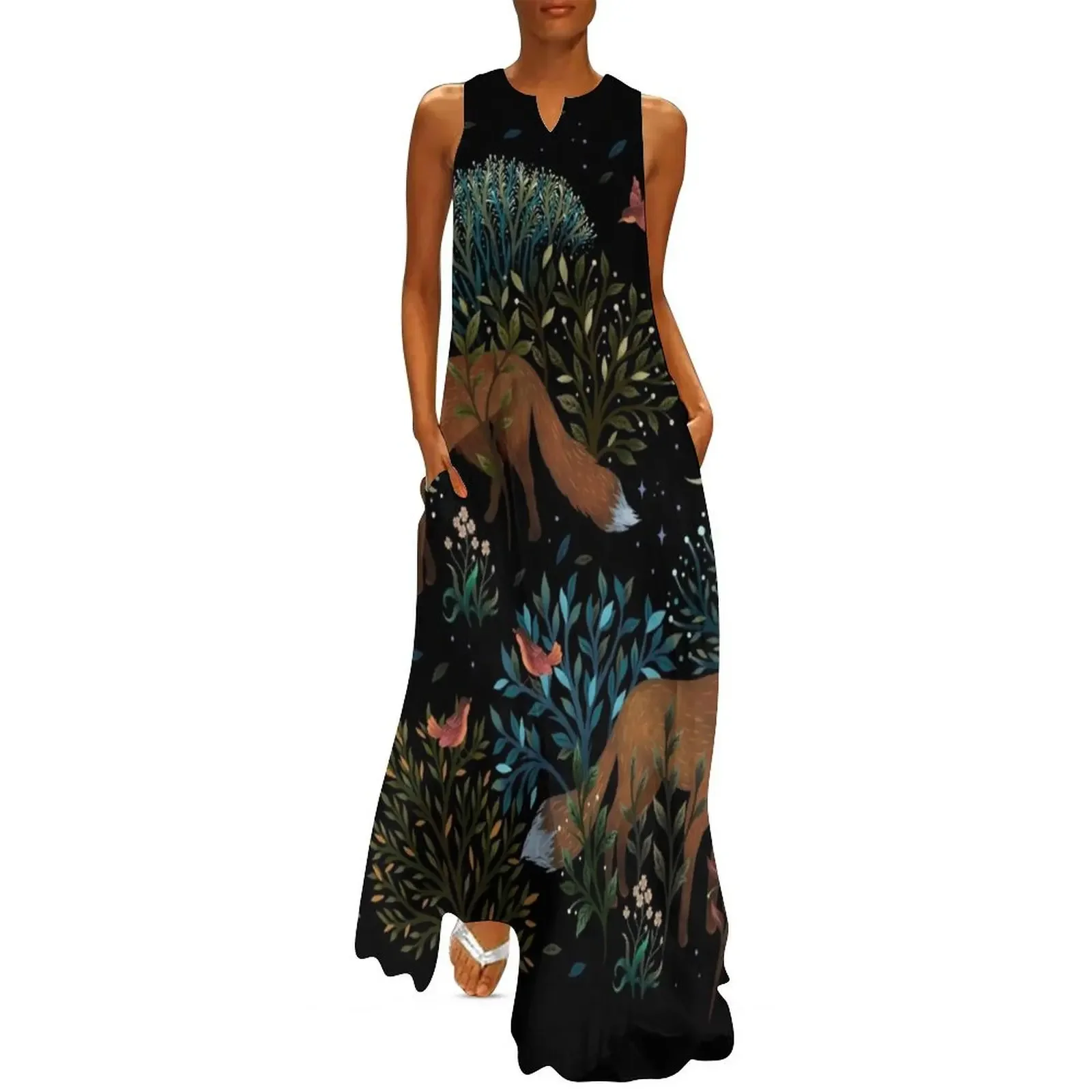 

Forest Fox Long Dress long dress women dresses for womens dresses for prom Woman fashion Dress