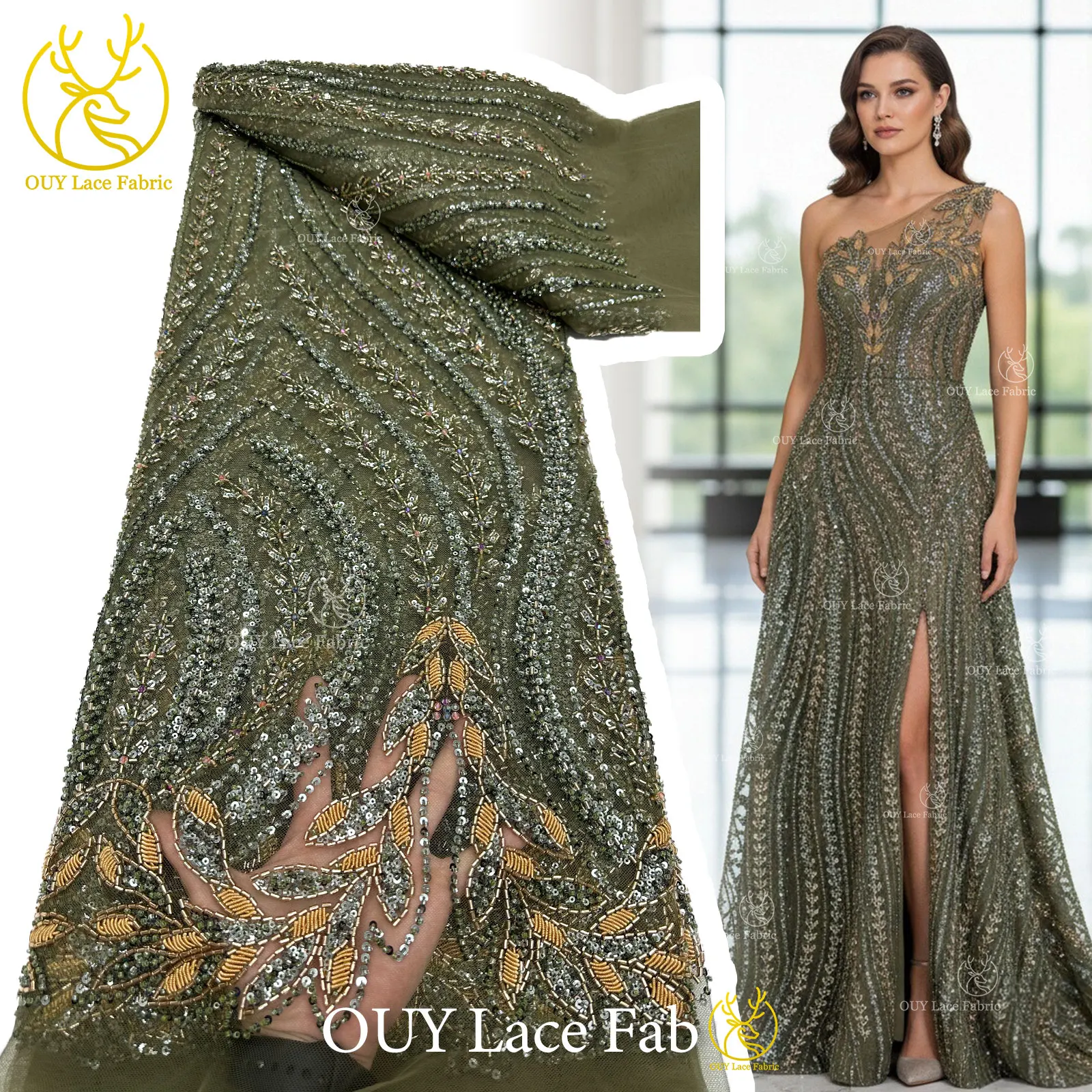 

Luxury African Groom Beaded Lace Fabric 2026 High Quality Nigerian French Sequins Tulle Lace For Women Evening Dress Sewing