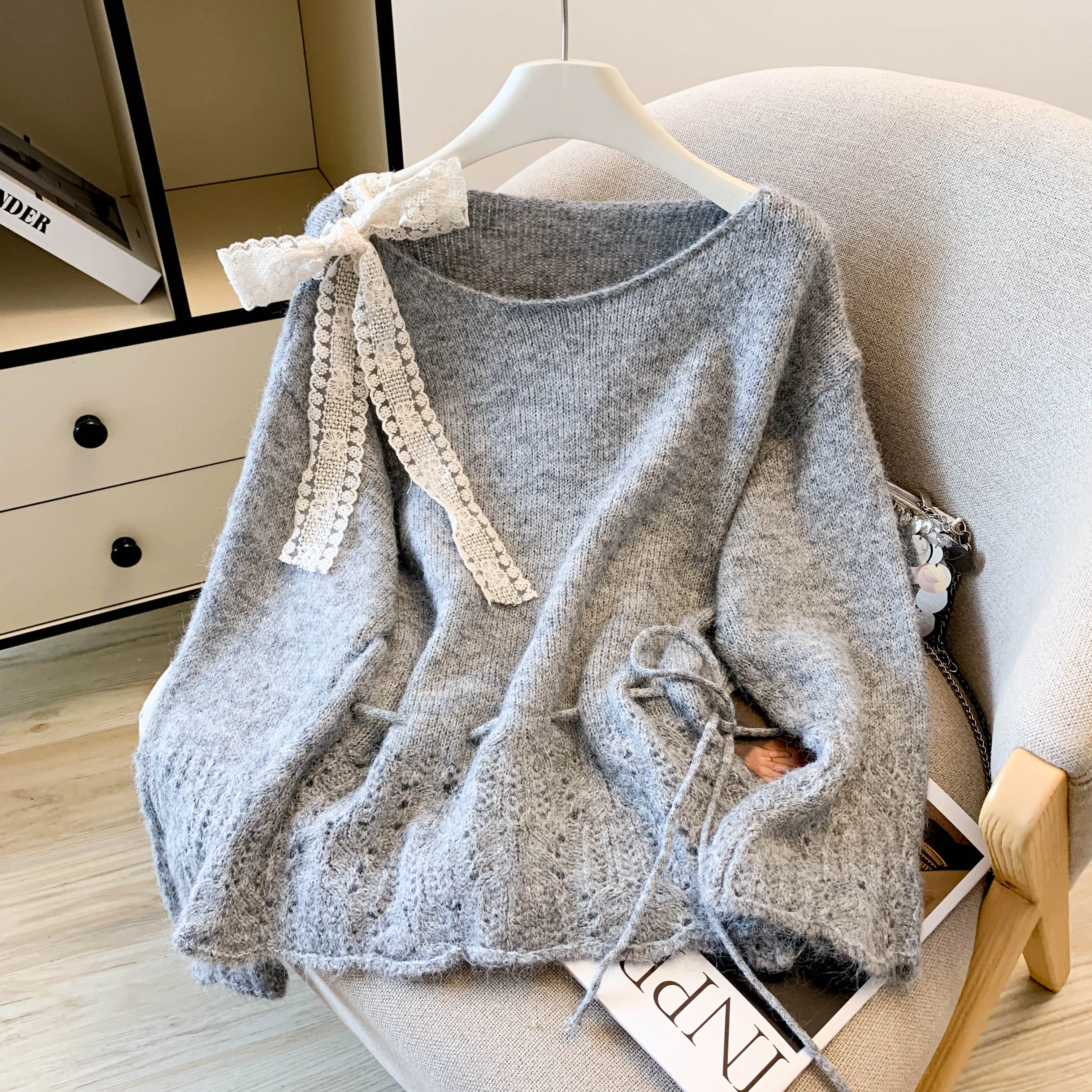 

Sweaters Jumpers Pullovers Womens Winter Clothes For Women Vintage 50S Stripe Pattern Professional Business Meeting Formal Lady