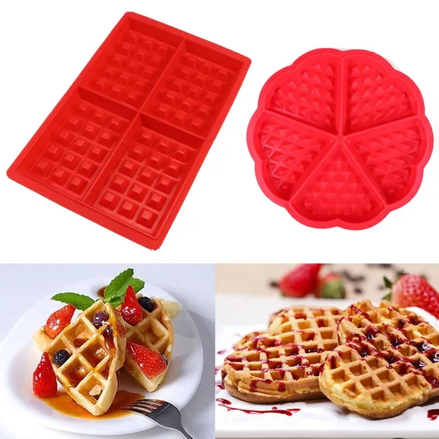

Waffle Molds Non-stick Silicone Waffle Cake Chocolate Mold Donut Maker Fondant Baking Molds Cake Decorating Mold Pan OK 0984