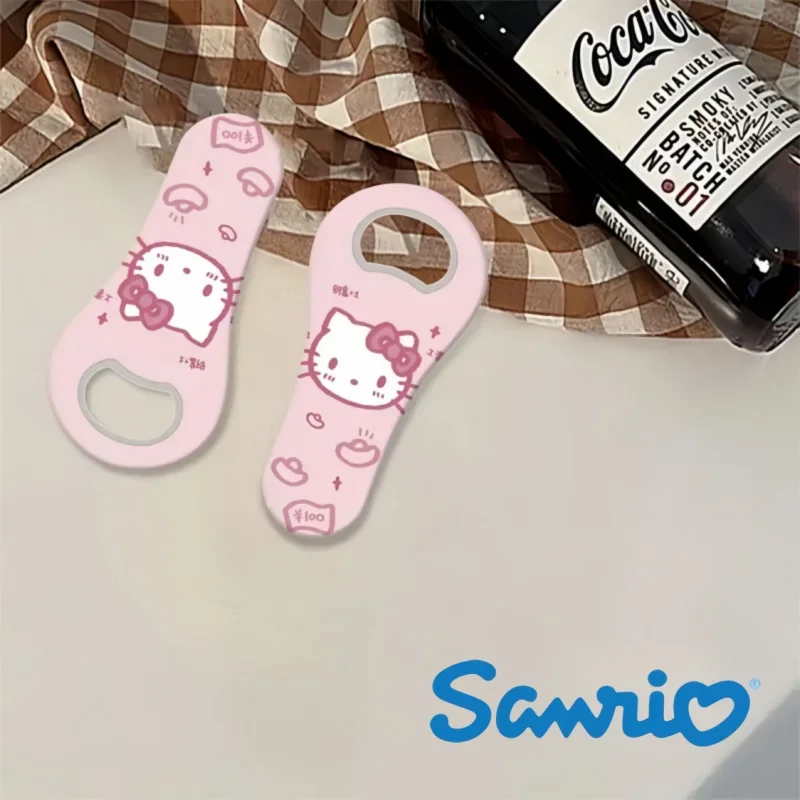 Sanrio Hello Kitty Bottle Opener Cute Cartoon Kuromi Cinnamoroll MyMelody Fridge Magnet Multifunctional Beer Opener Holiday Gift