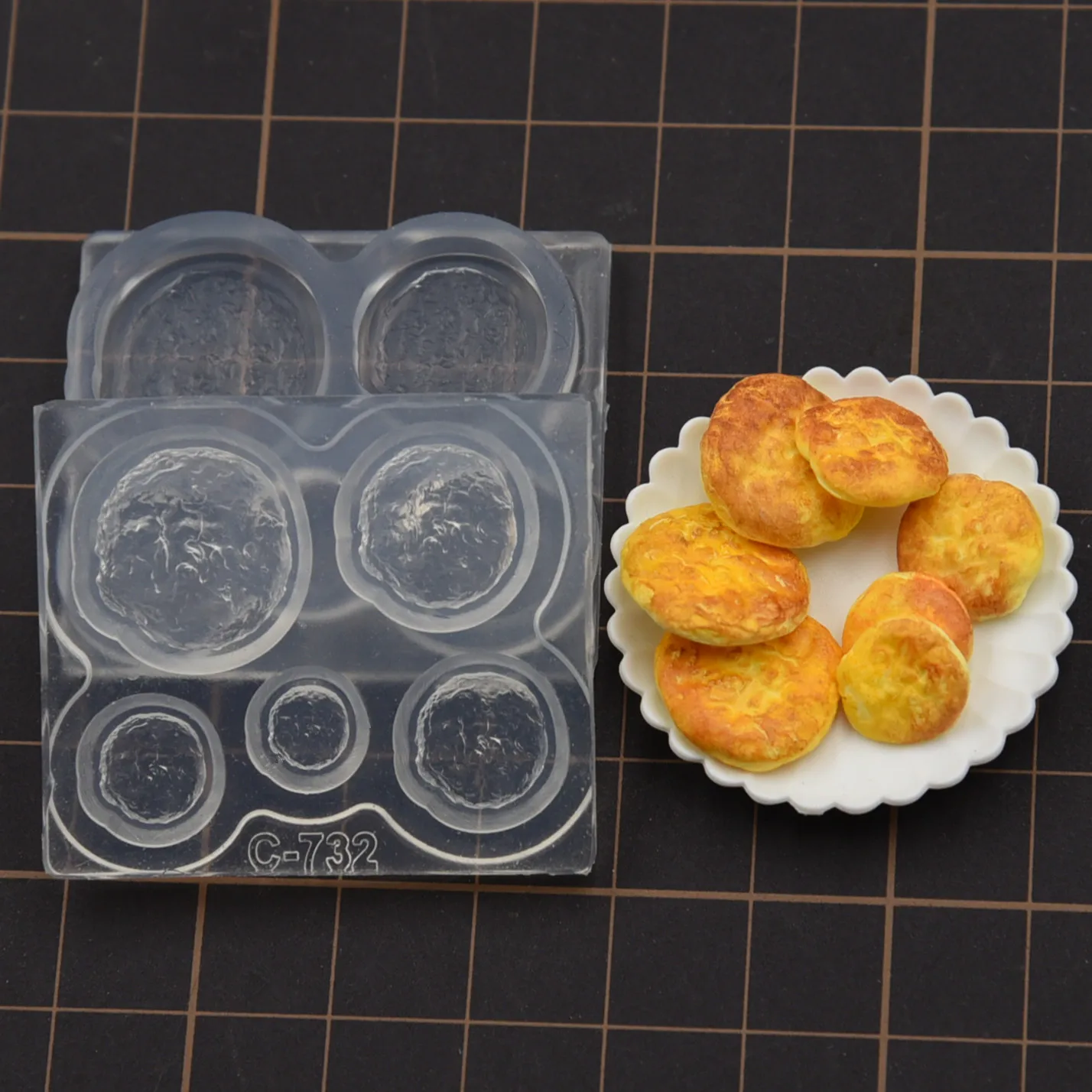 

Mini Double Size Biscuit Silicone Molds Pottery Clay Fasting Cookies DIY tools