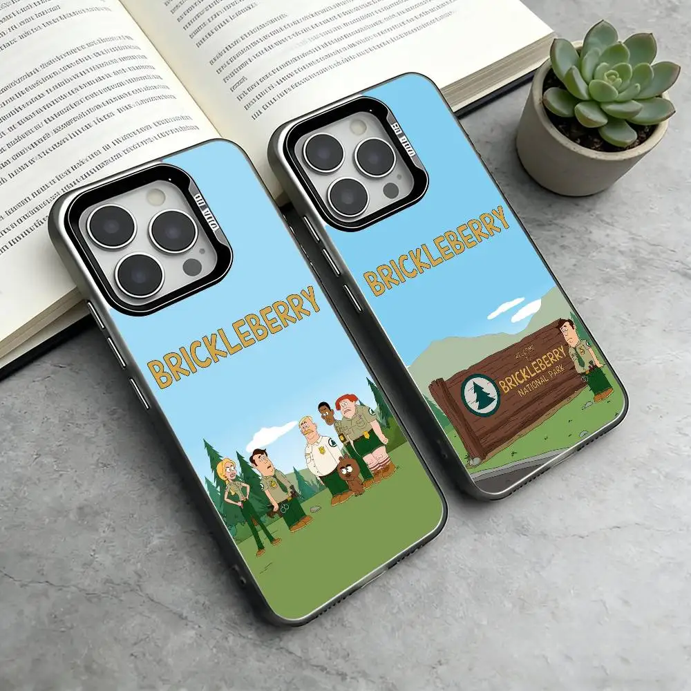 

B-Brickleberry Phone Case For iPhone 17,16,15,14,13,12,11 Plus,Pro Max,XS,Colorful Silver Black Cover