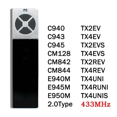433MHz TRolling Code X4UNI TX4UNIS TX2EVS TX4EVS TX2EV TX4EV TX2REV TX4RUNI Uzaktan Kumandalı Garaj Kapısı Açacağı