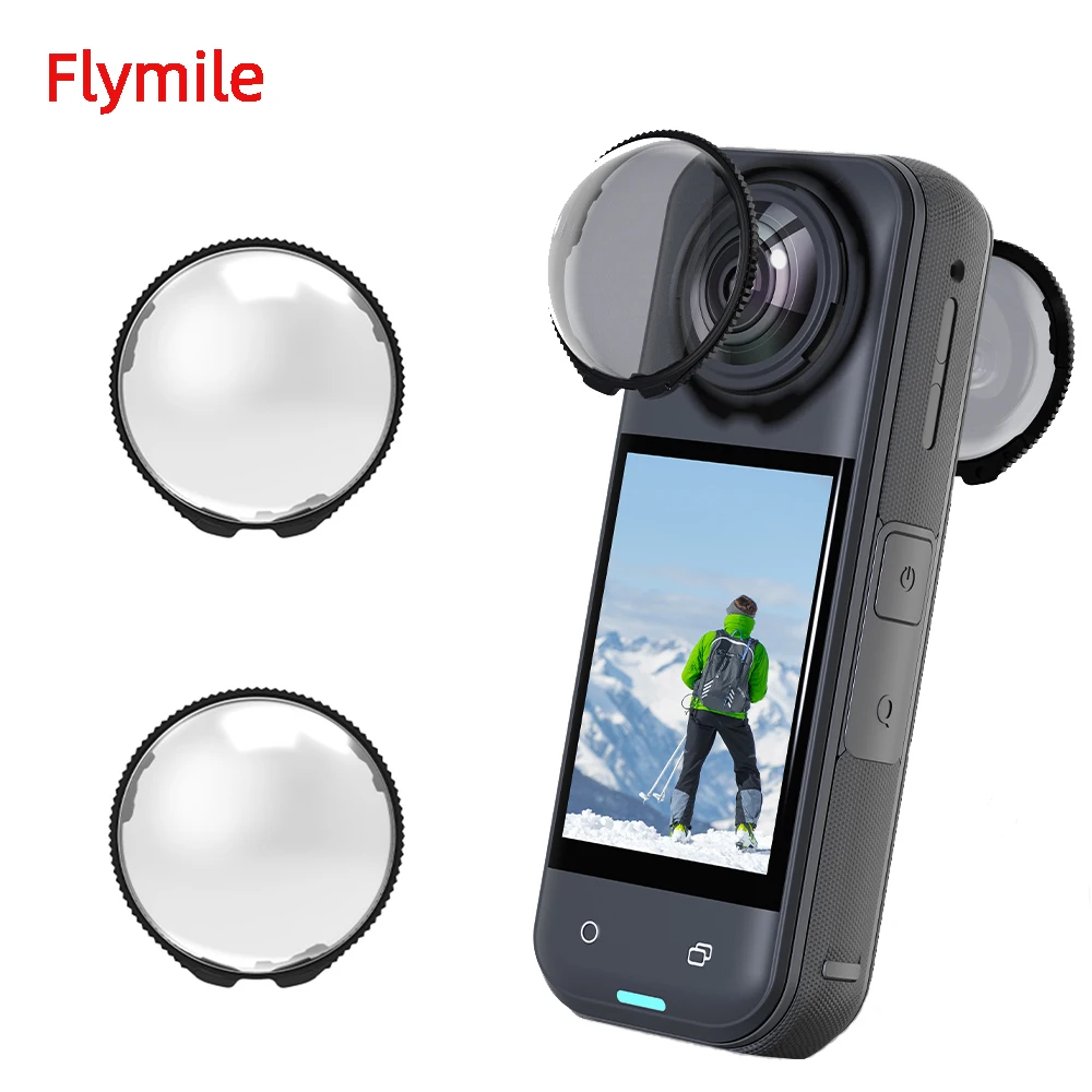 

Flymile Pc Lens Cover for Insta360 X5 Hd Anti-Scratch Camera Protective Shell Panoramic Camera Accessory Knob Quick Installation