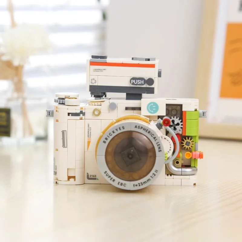Retro Camera Micro Gemonteerde Bouwstenen Set Creatieve DIY Model Kit Collectible Educatief Vrije tijd Speelgoed Voor Volwassen Kinderen Gift