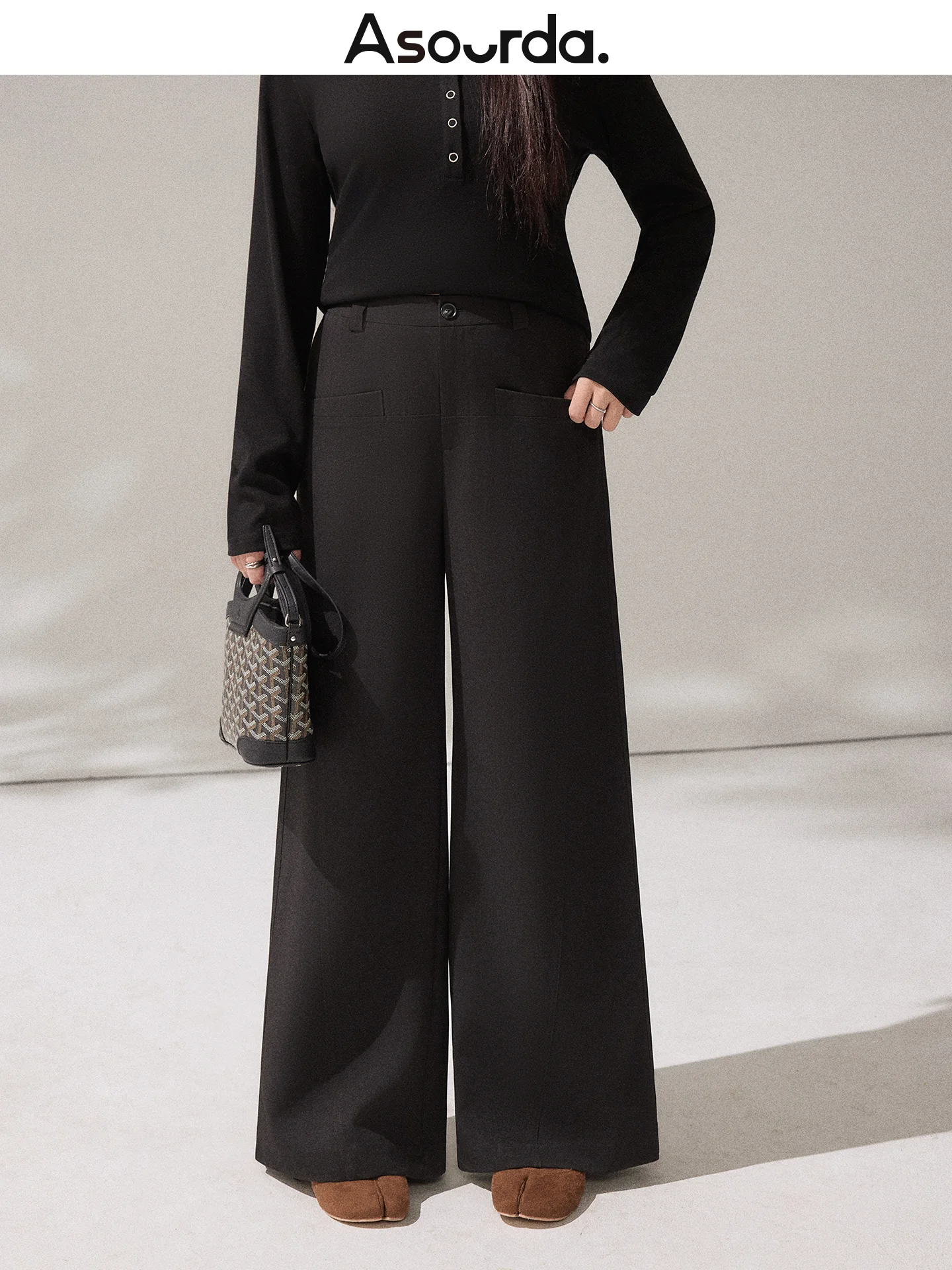 

Свободные широкие повседневные брюки для женщин: универсальные, прямого кроя, комфортные, из Китая