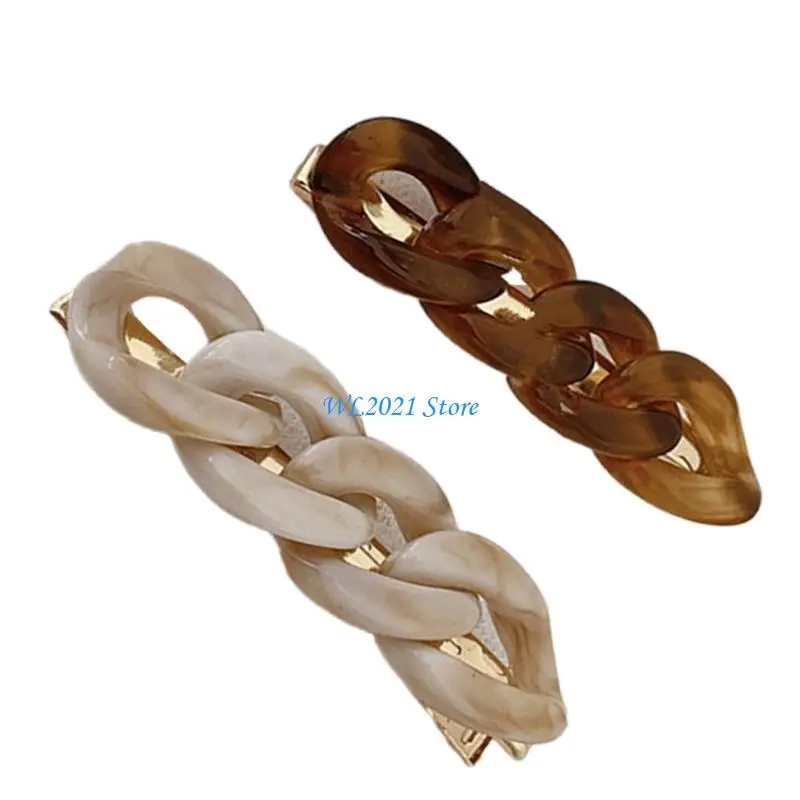 

G5GC Barrette Haipin Chain Elegant Side Clip Hair Jewelry Hair Clip Barrette