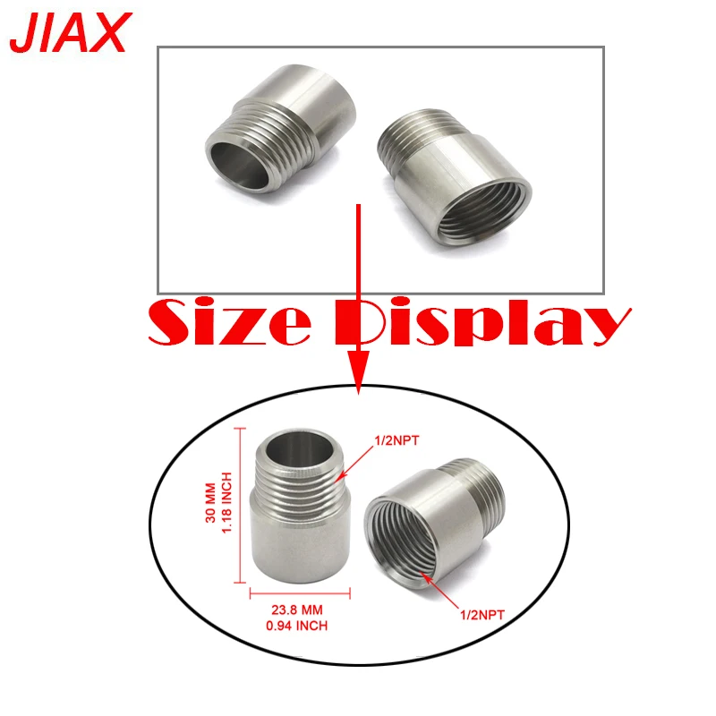 

Stainless Steel 1/2 NPT Male to Female Thread Pipe Fitting Connector Cross-Border Exclusive