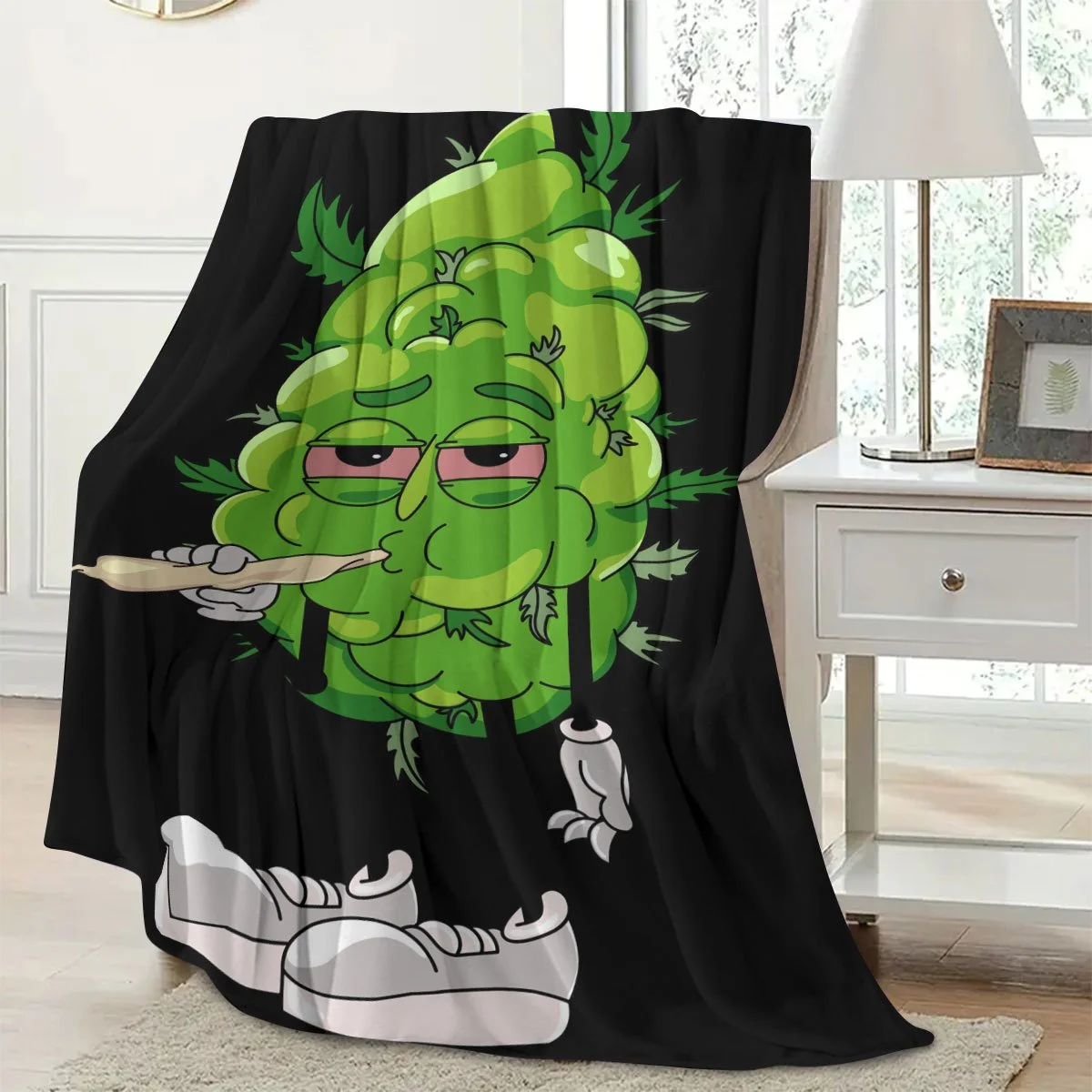 بطانية فلانيل بنمط نباتي غريب - ناعمة ودافئة، مناسبة للأريكة والسرير والكرسي والتخييم كهدية للعطلات للأولاد #4