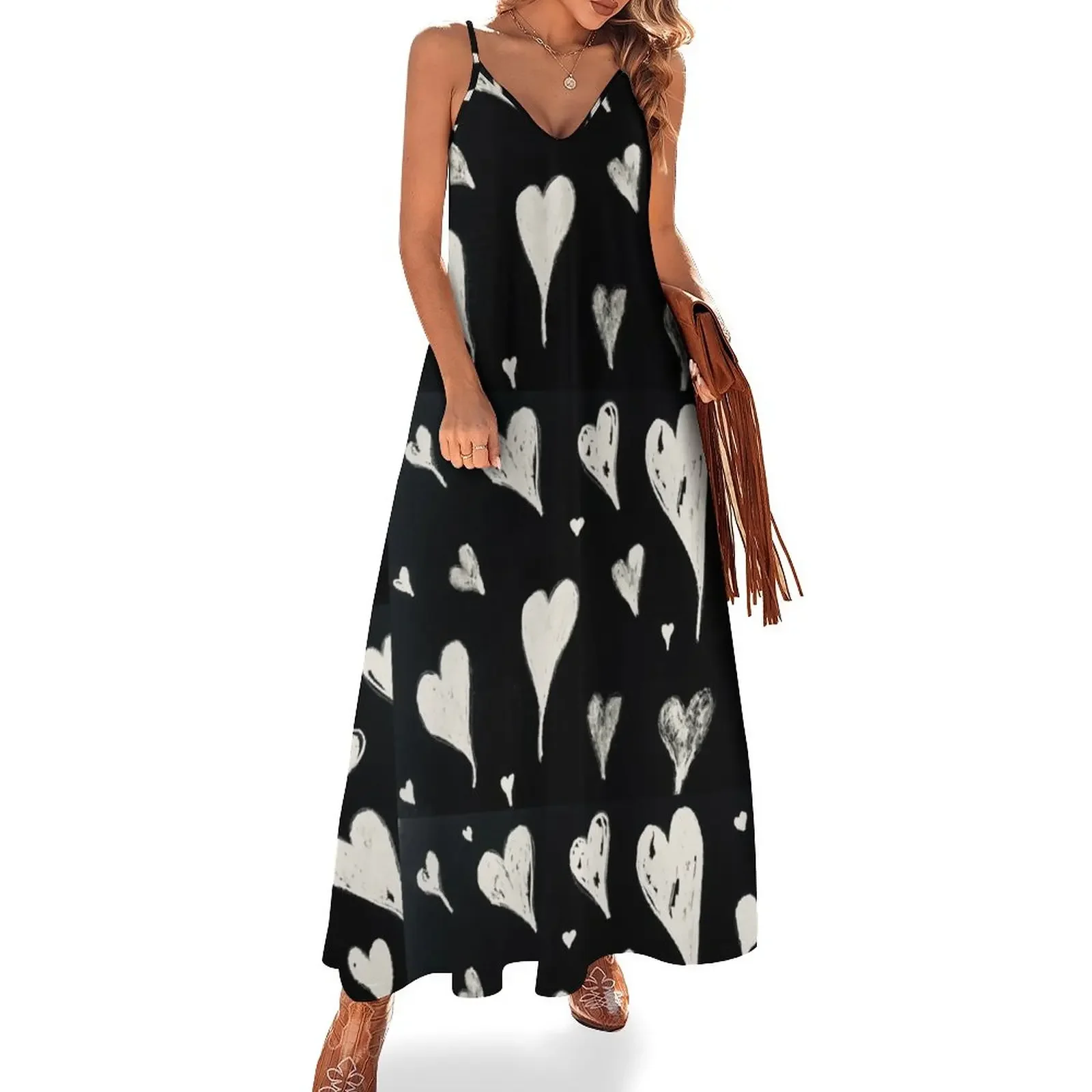 

Hearts Sleeveless Dress Women long dress summer dress womens 2025