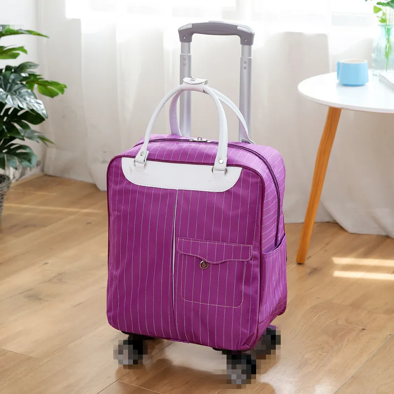 New Women's Universal Wheel Pull Rod Bag Travel Bag Backpack Function Student Large Capacity Short Distance Travel Bag