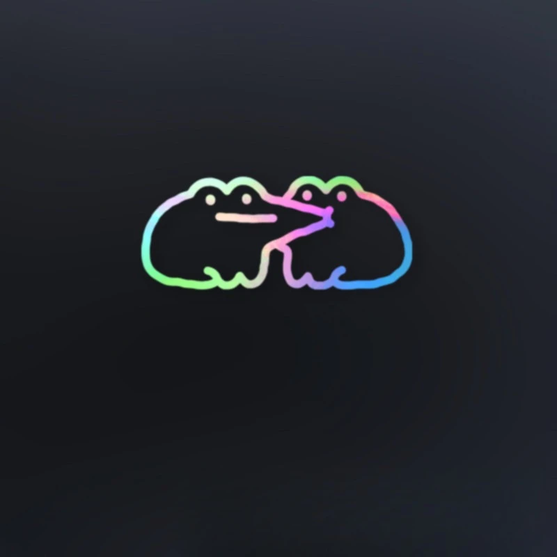2pcs Minimal Line Art Couple Frog Waterproof Vinyl Sticker, Multi-Color Option for Car & Bike