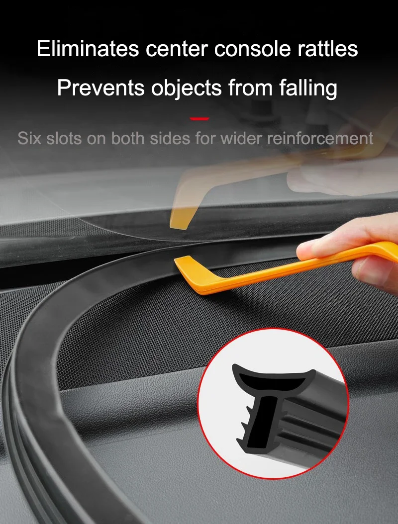 For Tesla Model Y 2021-2024 Door Seal Strip Kit Soundproof Rubber Weatherstrip for Model 3 B-Pillar Sealing Set Noise Reduction view 6
