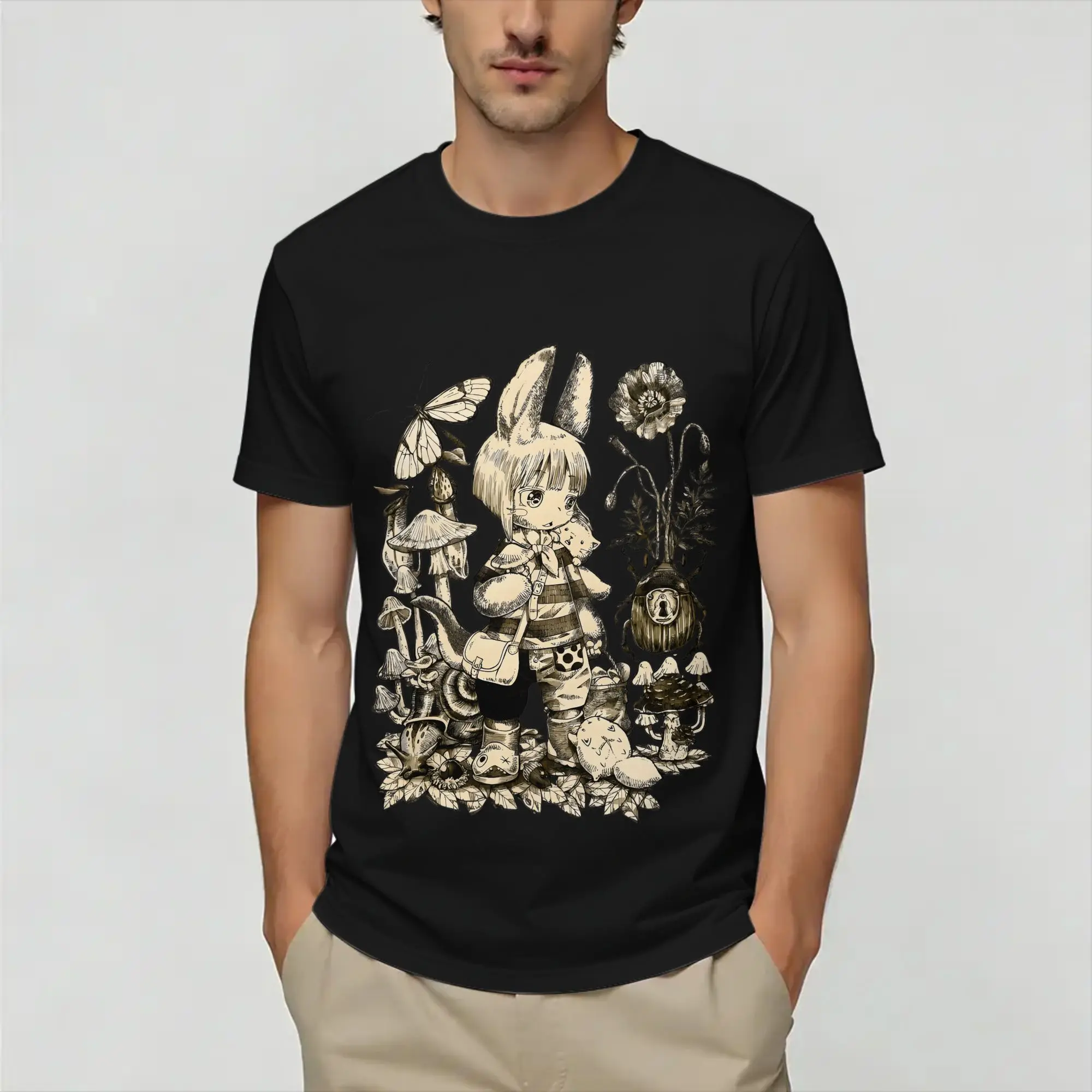 Vintage Made in Abysses  T-Shirt for Men Round Neck 100% Cotton T Shirts  Short Sleeve Tee Shirt Summer Tops