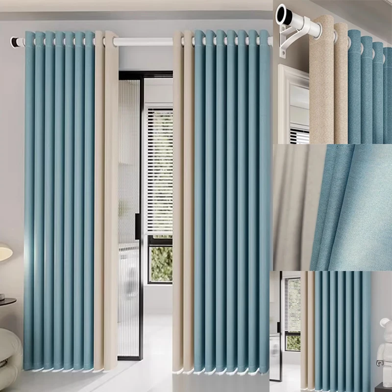 حجم مخصص الأبيض تول الأوروبي بسيط كامل الضوء واقية من الصوت ظلة الستائر لغرفة المعيشة غرفة الطعام باب غرفة نوم #2