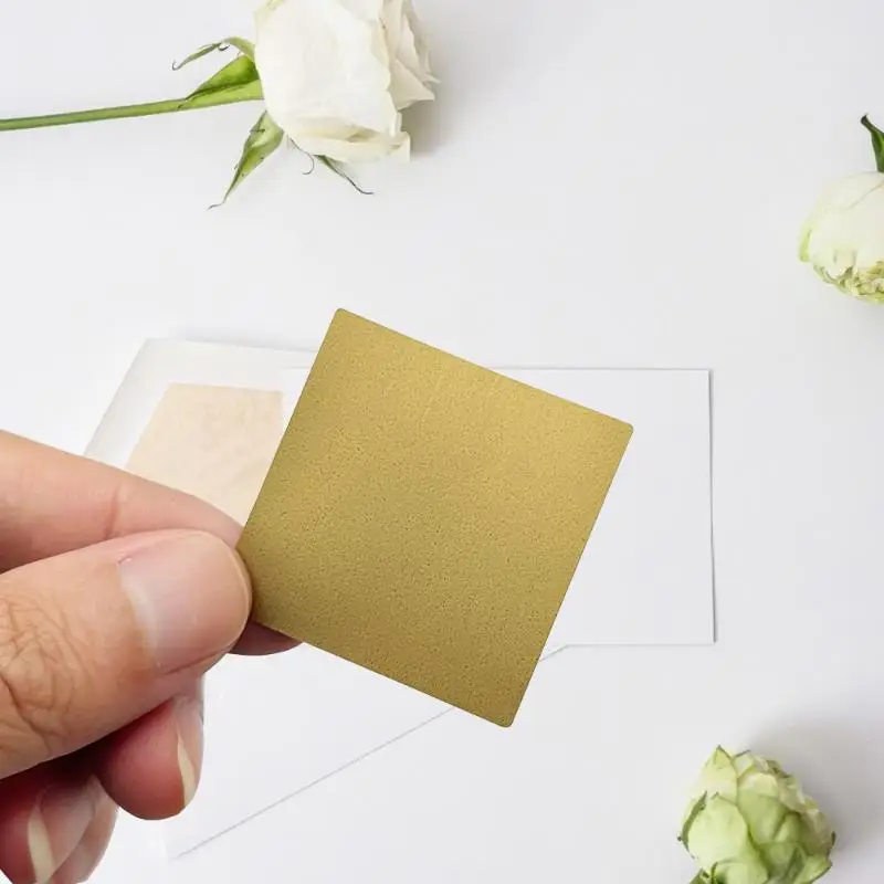 Pegatinas DIY con película para tarjetas de recompensa, etiquetas rasca y gana plateadas, doradas y grises, vale de canje, película para tarjetas con rayas rasca y gana