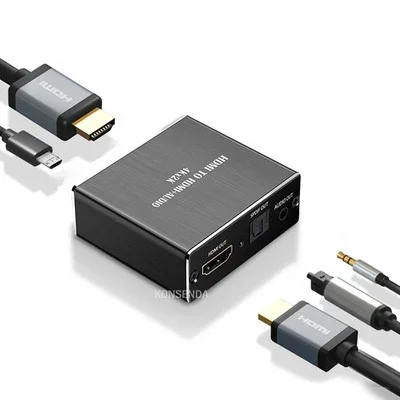 4K 30Hz HDMI Audio Extractor HDMI to Optical TOSLINK SPDIF 3.5mm Audio out Switch Adapter for PC TV-Box Monitor