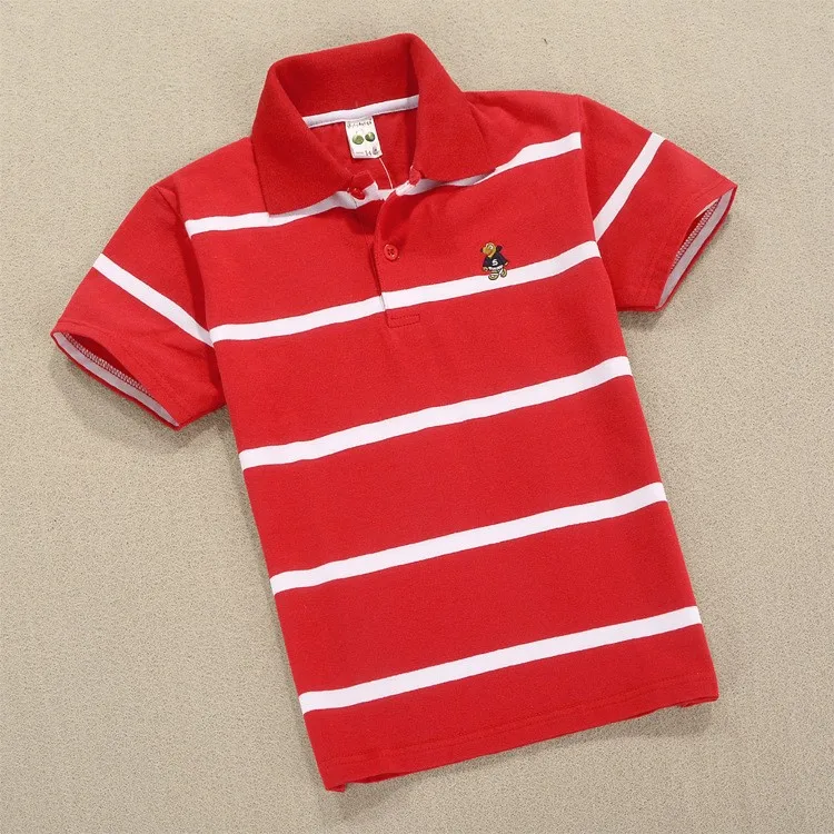 Boys Polo Tshirt Fashion Shirt Kids Clothes Cotton Toddler Tops Quality Summer Children Tee leisure 3-14 Years