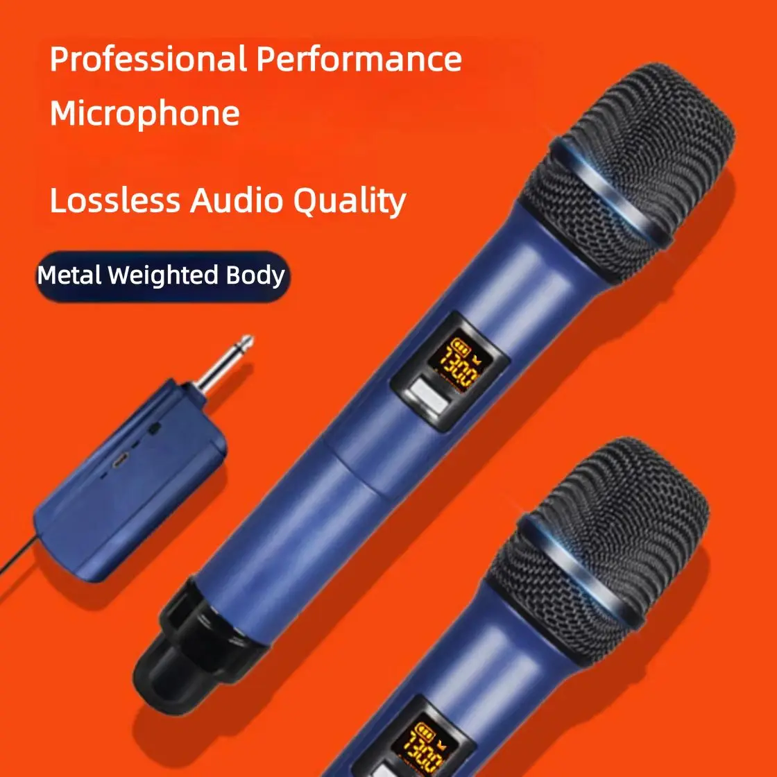 W-15 Wireless Microphone Home Handheld Metal Microphone Live Performance Sound Outdoor Rechargeable Telephone