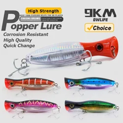 13cm Popper Fishing Lure Saltwater Topwater Popper Lures with Treble Hook for Striper Tuna Bluefish Offshore Large Predator Fish