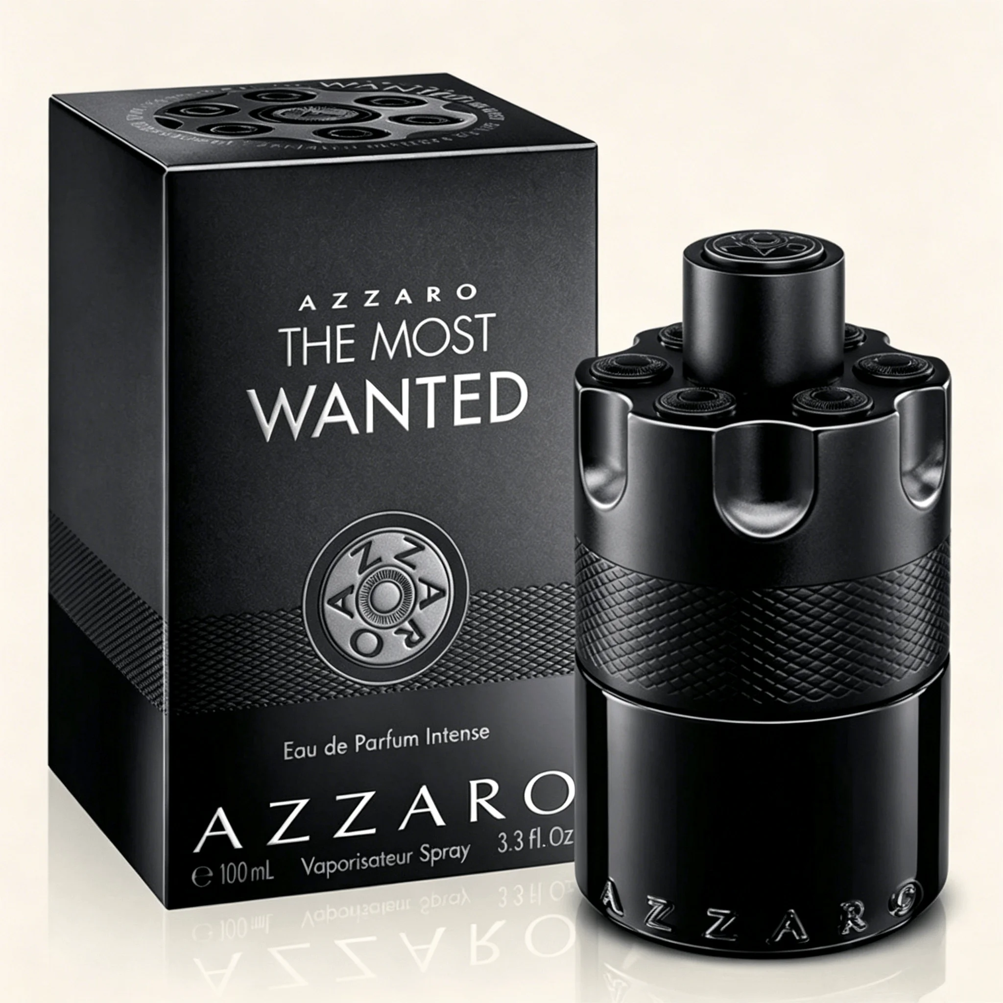Azzaro The Most Wanted Eau de Parfum Intense Spray pour Homme — Parfum Intense EDP, 3.38 oz/100 ml — Idéal pour les Cérémonies de Remise des Diplômes, Voyages, Camping, Activités de Plein Air, École, Sorties sur le Campus, Festivals, Anniversaires, Hiver, Noël, Occasions Spéciales, Fêtes, Luxe Majestueux