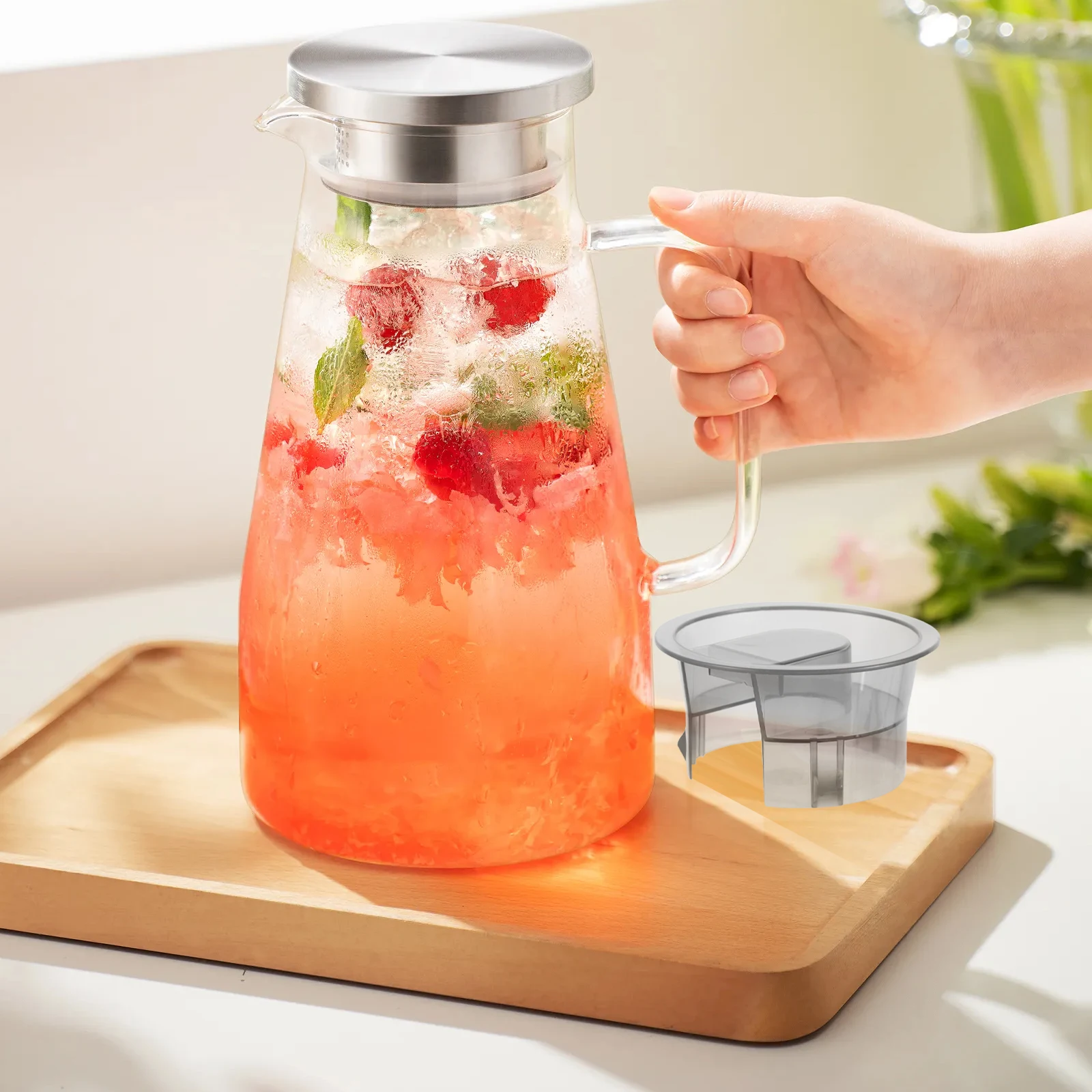 

2pcs Water Carafe Lids Pitcher Covers Transparent Universal Fit For Cold Water Juice Glass Tea Yoghurt Pudding Beverage