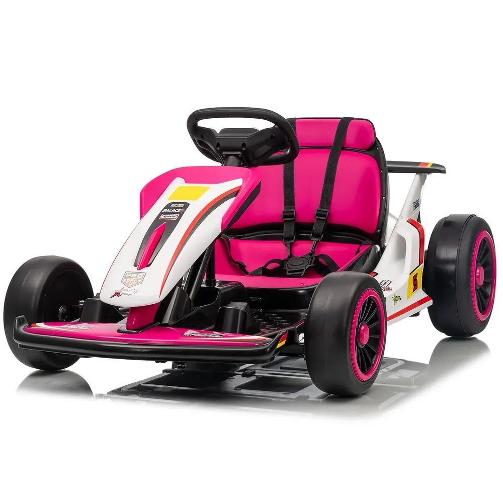 

Kid Go Kart, 7AH Battery Powered Electric Vehicle, w 150 2 Motors, Drifting Car, Soft Start, Music, Horn Honking and Safety Bel