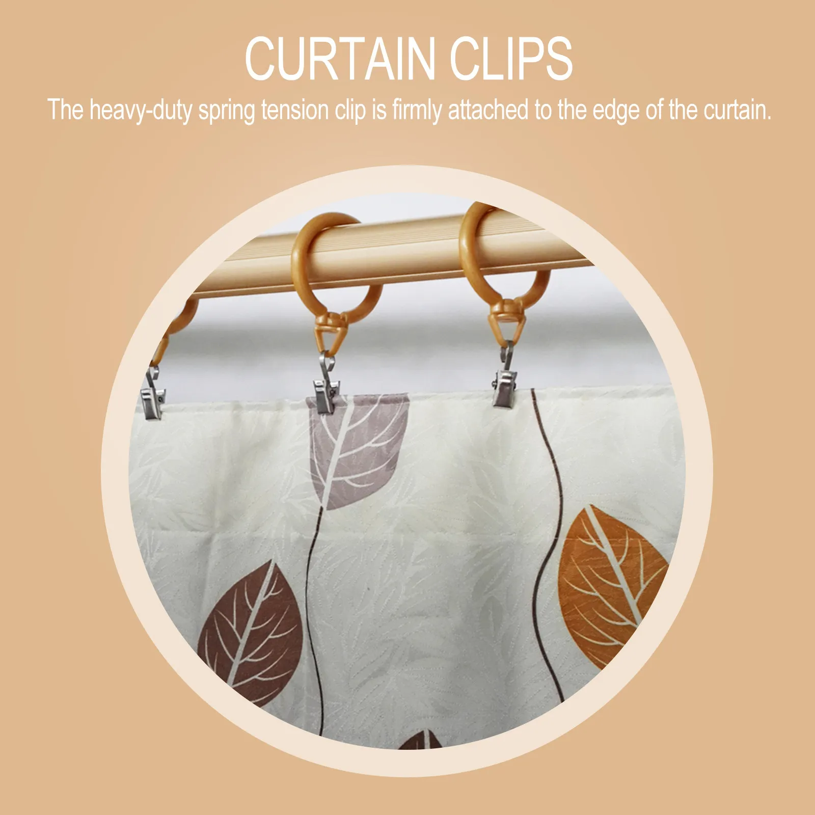 40Pcs Premium Metal Curtain Hooks Clips for Curtains Drapery Shower Curtains Clothes Drying Photo Display Art Projects Clamps