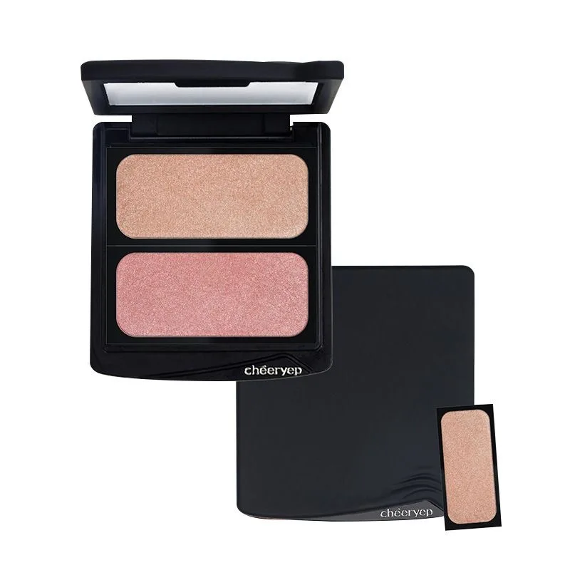 Chéeryep Rouge-Backpulver für Wangen, weiches, schimmerndes Rouge-Palettenset, zweifarbiger Samt-Textmarker, mattes Finish