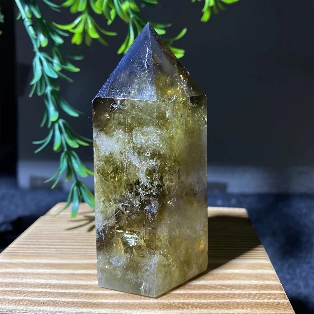 Rare Citrine Stone Natural Smoky Quartz  Yellow Crystal Point Tower Mineral Energy Healing Hexagonal Wand Home Decor Gift