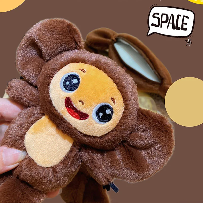 new Cute Cartoon Monkey with Big Ears Plush keychain pendant Creative Zero Wallet Earphone soft funny decorate couple gift