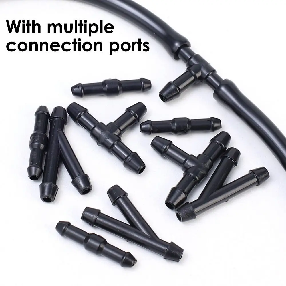Universal Fit Windshield Washer Nozzles Adjustable Spray Black Car Washer Nozzles Plastic Flexible Hose Windshield Spray Jets