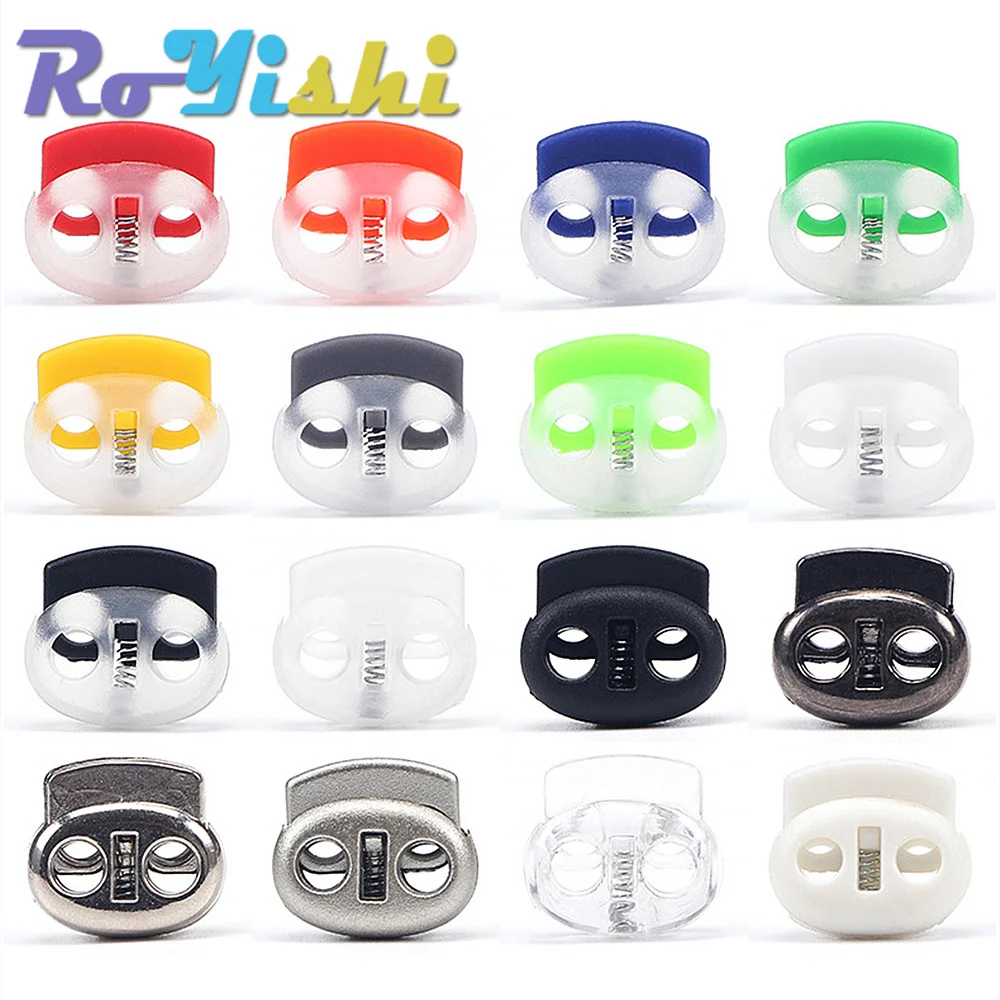 10 Pcs/Pack Transparent Plastic Cord Lock Bead Stopper Toggle Clip Shoelace Sportswear Backpack Lanyard Clamp DIY Craft Accessor