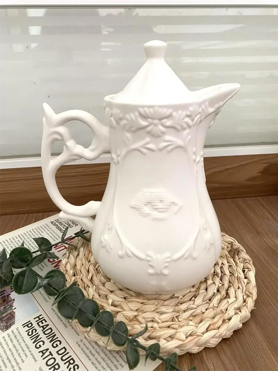 طقم شاي القهوة السيراميك على الطراز الباروكي الإيطالي وعاء إبريق الشاي #4