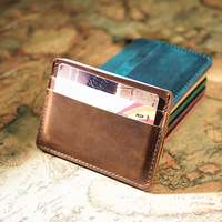 Men Credit ID Card Holders Vintage Design Crazy Horse Leather Customized Business Unisex Wallet Wholesale