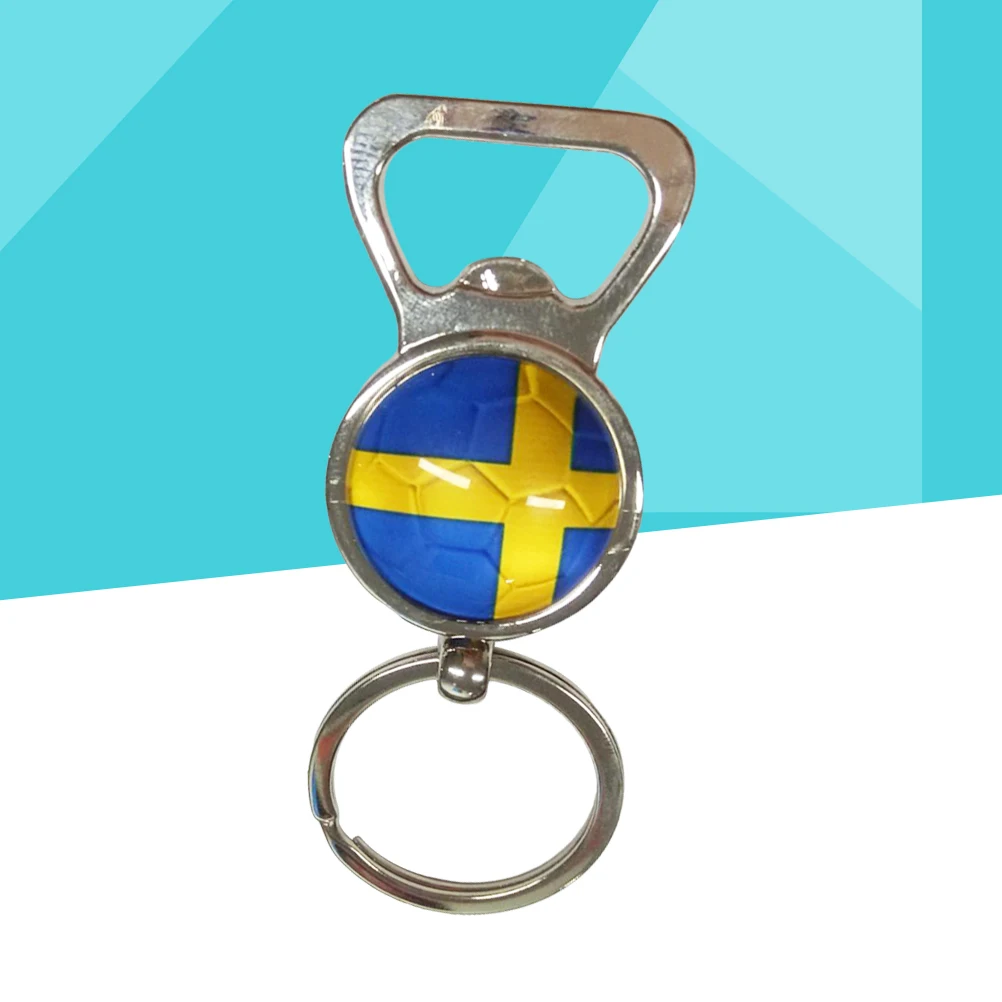 

Metal Bottle Keychain Sweden Flag Design Pocket Small Beer Wine Can Opener Novelty Gift For Soccer Fans 2023 Patriotic