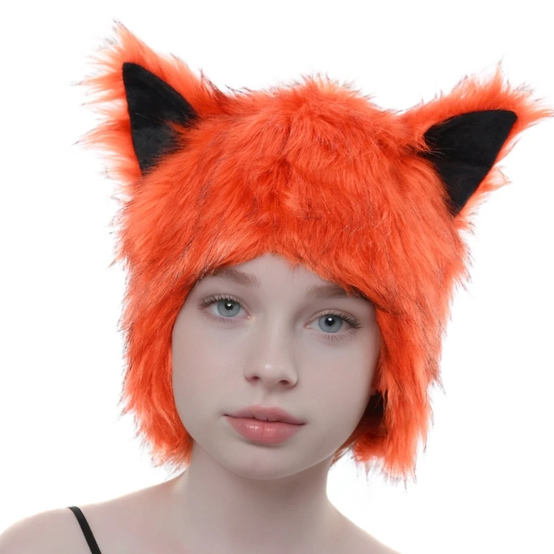 Popular Plush Ear Hat With EarFlaps For Winter Outdoor Activity Cold Weather Head Protections Halloween Headwear