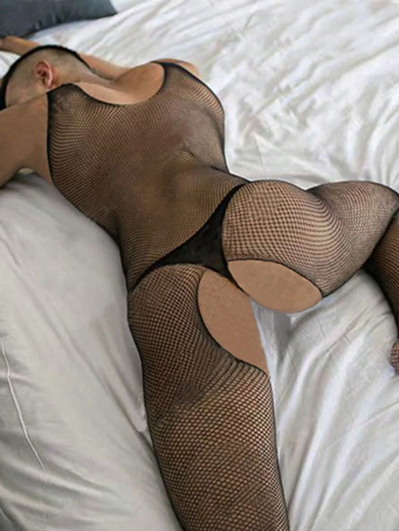 

Sexy Fishnet Stockings Men's Sheer Hollow-Out Intimate Lingerie Slim Fit