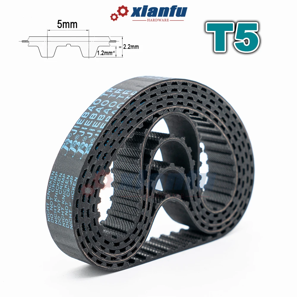 T5 Type Rubber Timing Belt Closed Loop Perimeter 280 285 290 295 300 305 310 315 320mm Transmission Width 6~40mm CNC Drive Belt