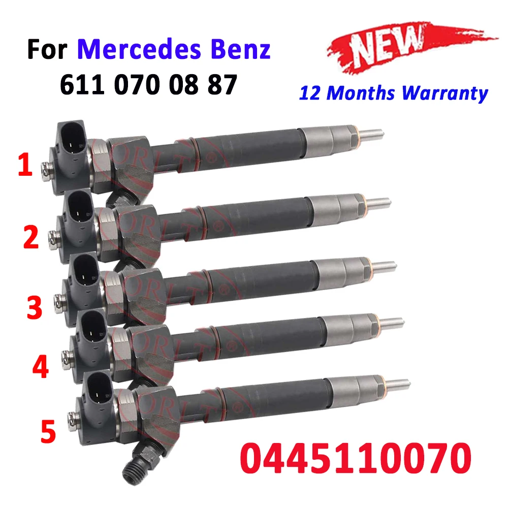 5PCS 0445110070 Diesel Fuel Injector Nozzle 0 445 110 070 OEM 0986435158 6110700887 A6110700887 For Mercedes Benz Sprinter 208